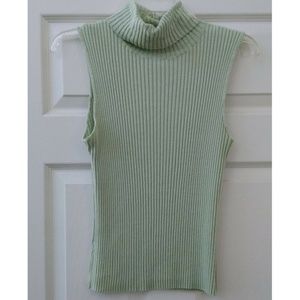 Spiegel Green Sleeveless Turtleneck Sweater Size L
